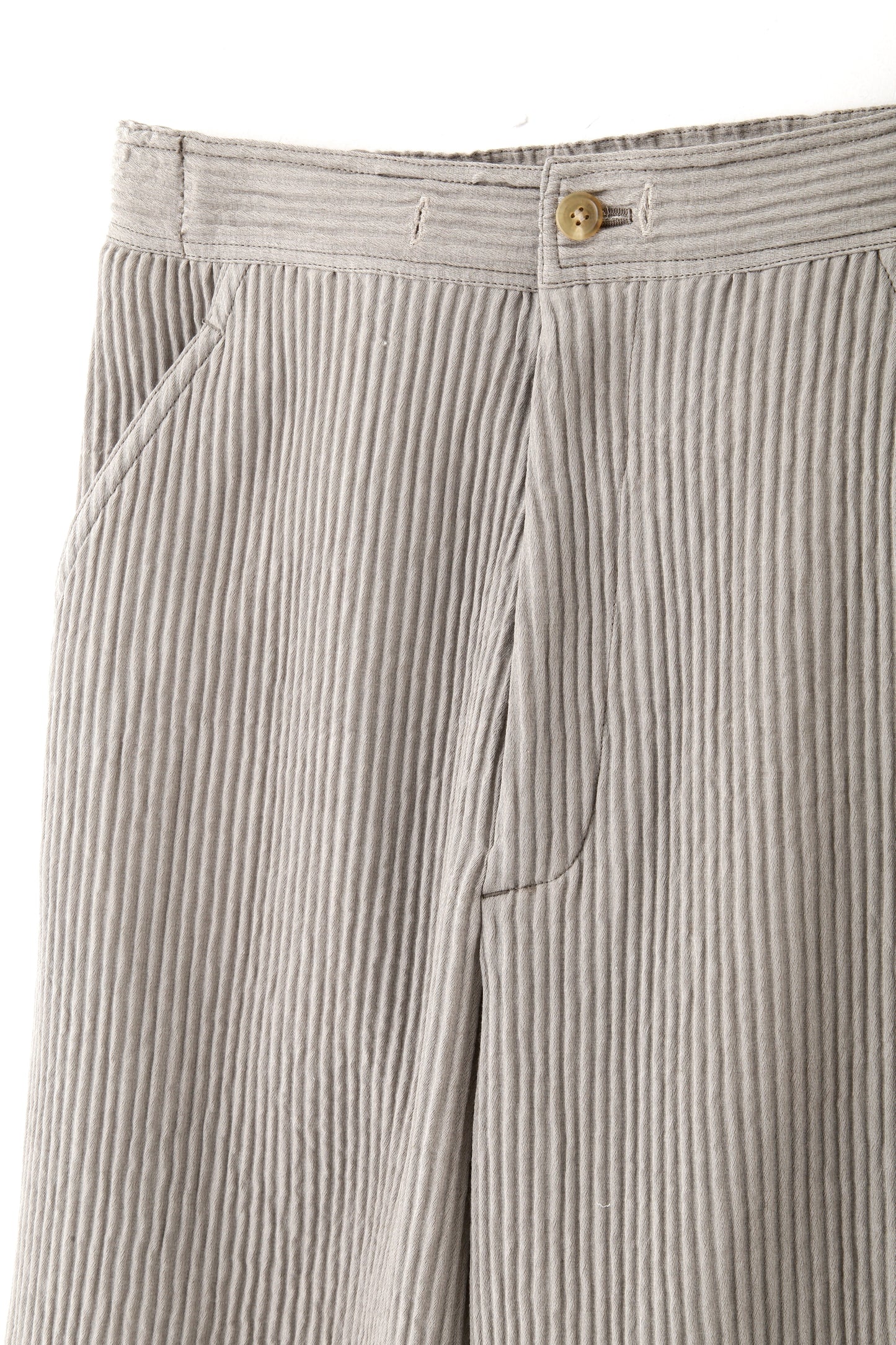 WIDE EASY TROUSERS ‐Cotton Wool Pleats‐