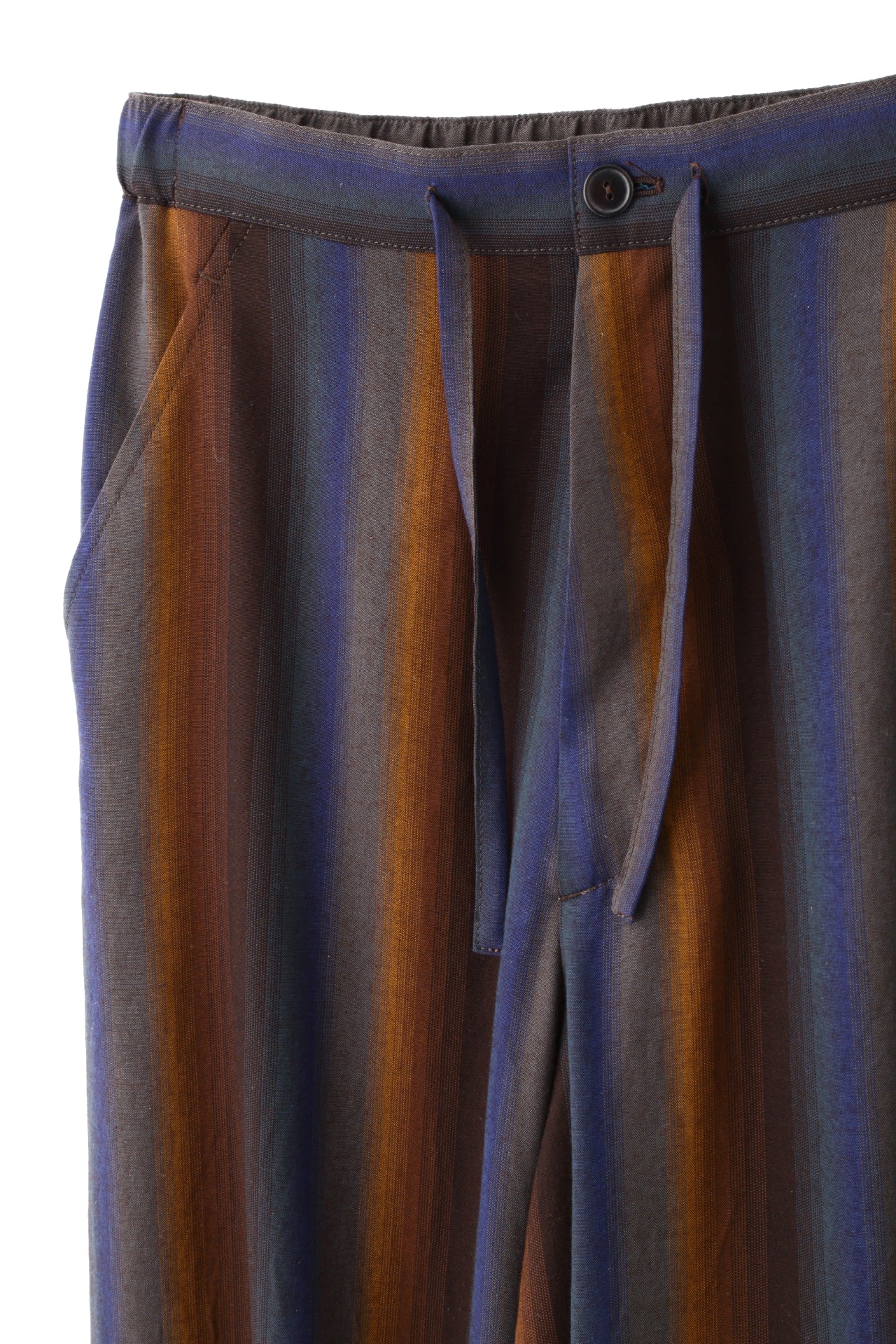 WIDE EASY TROUSERS ‐Wool Rayon Gradetion stripe‐