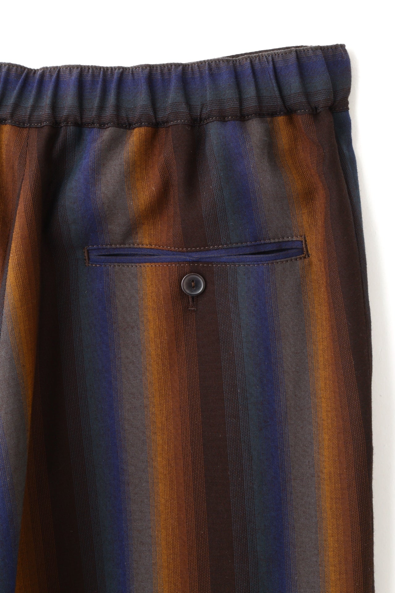 WIDE EASY TROUSERS ‐Wool Rayon Gradetion stripe‐