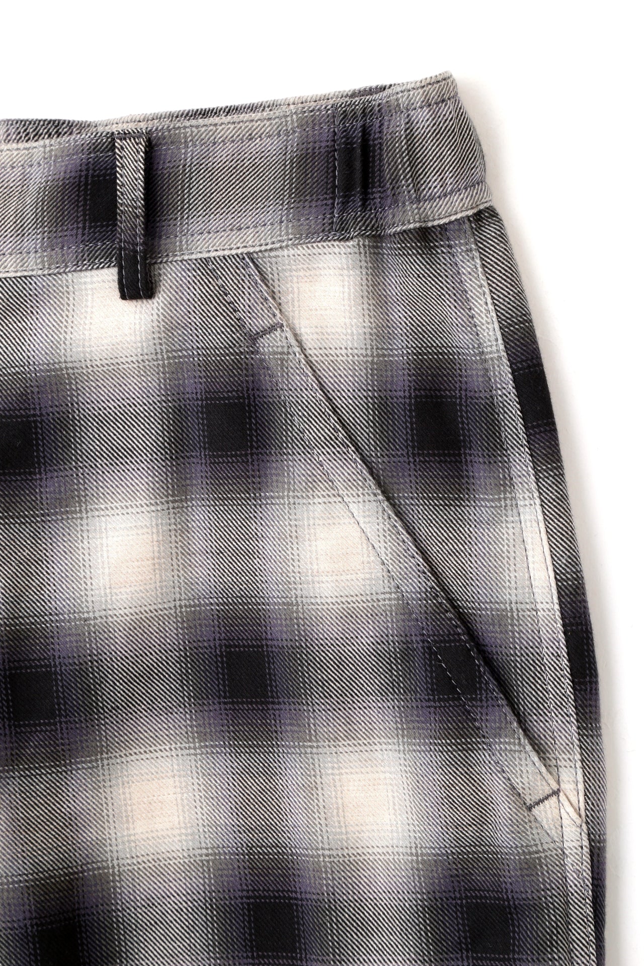 OMBRE CHECK EASY TROUSERS ‐Cotton Yak‐