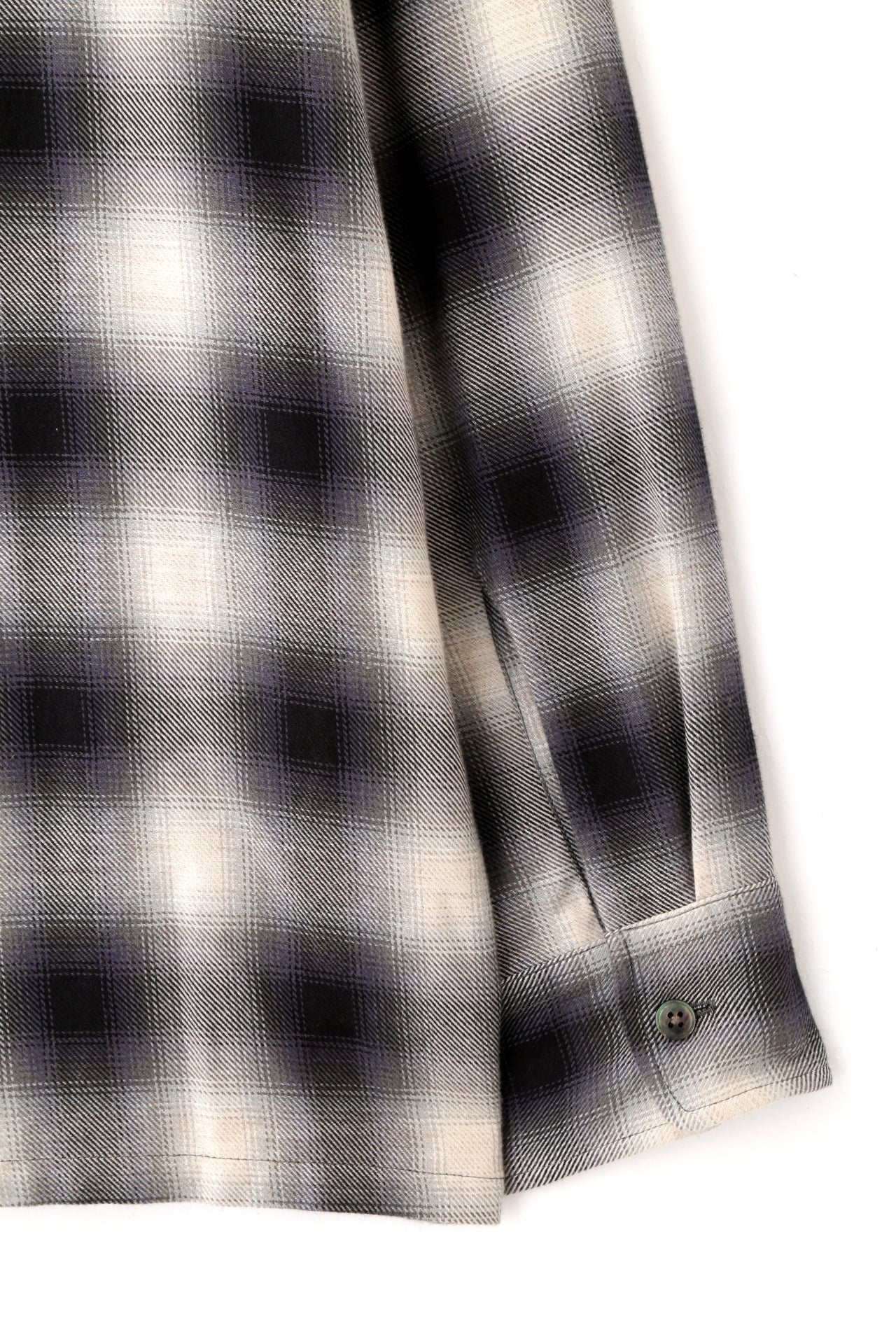 OMBRE CHECK OPEN COLLAR SHIRTS ‐Cotton Yak‐