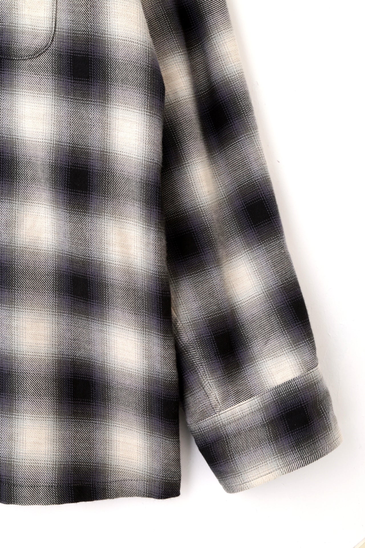 OMBRE CHECK OPEN COLLAR SHIRTS ‐Cotton Yak‐