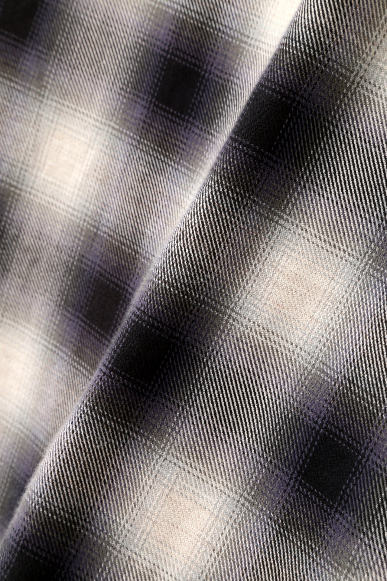 OMBRE CHECK OPEN COLLAR SHIRTS ‐Cotton Yak‐
