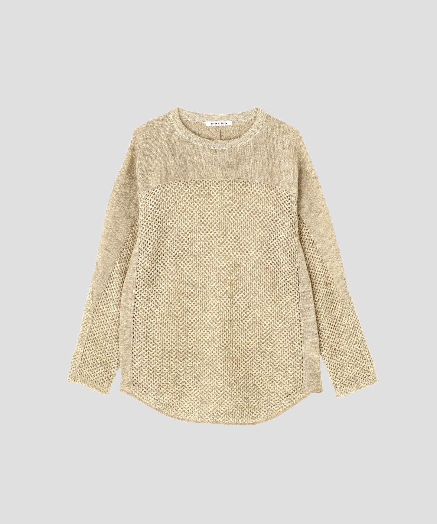 SWITCHING FOOTBALL MOHAIR KNIT TEE ‐Mesh crochet‐