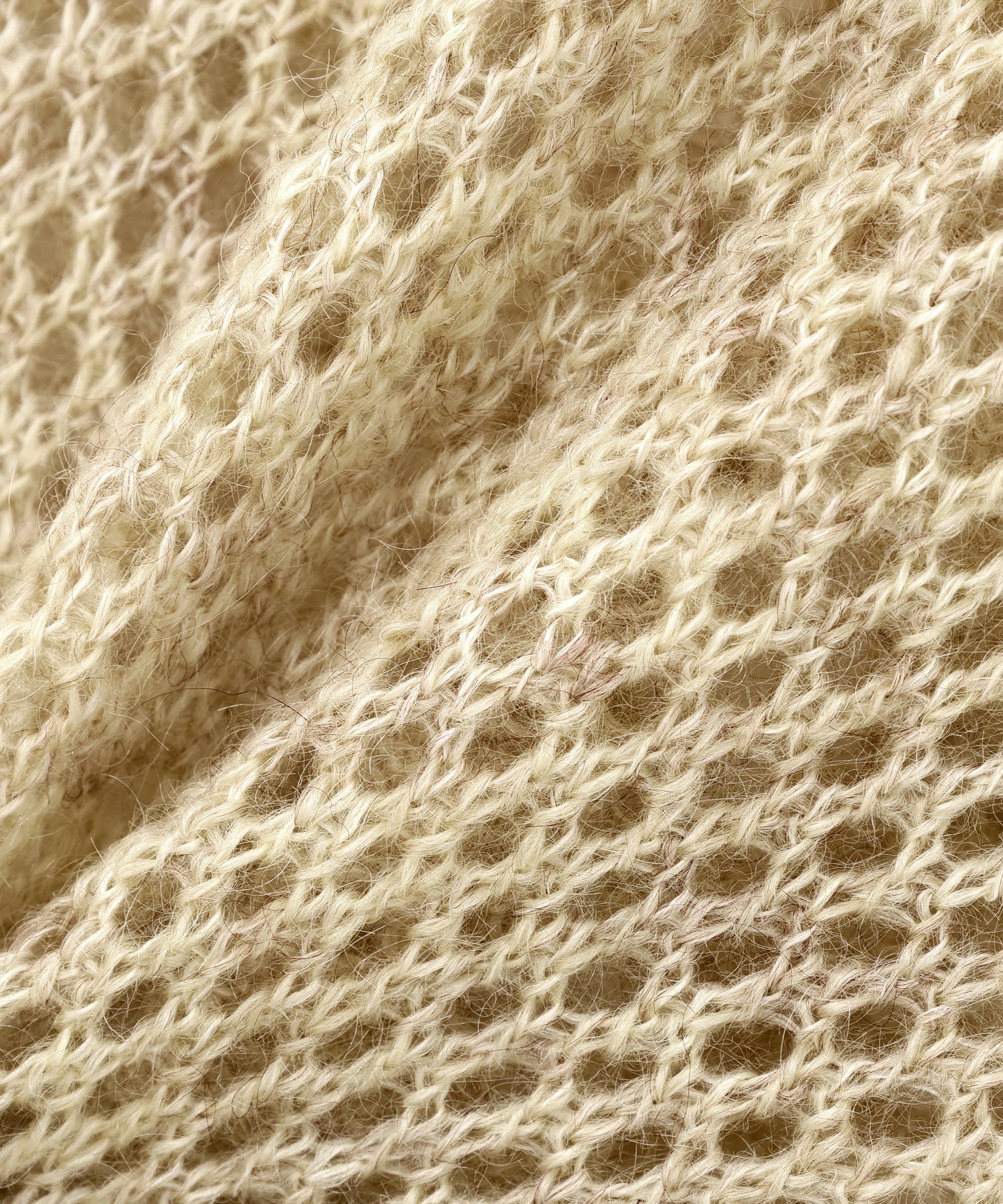 SWITCHING FOOTBALL MOHAIR KNIT TEE ‐Mesh crochet‐
