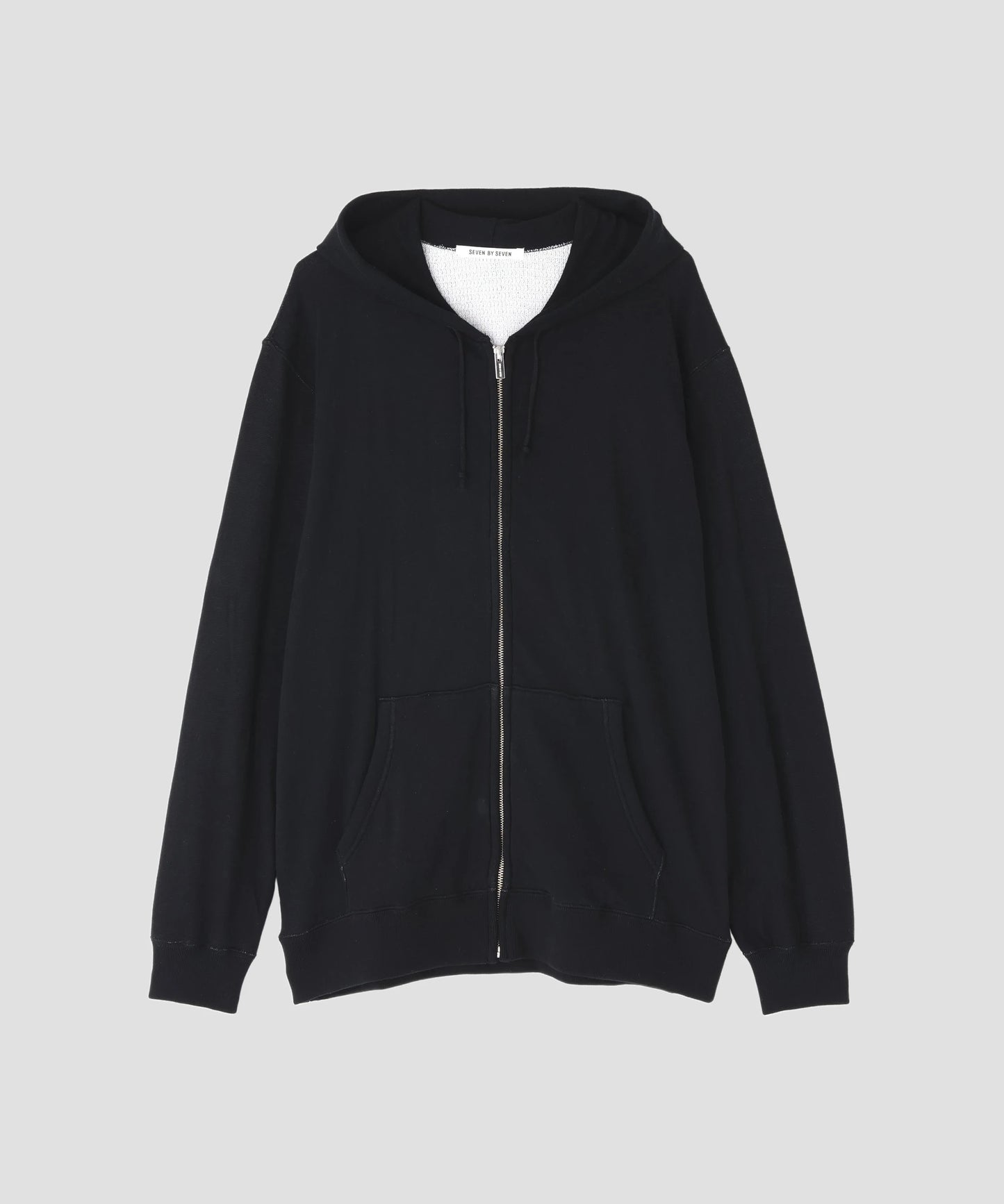 DOUBLE FACE FULL ZIP KNIT HOODIE ‐Jersey/Thermal‐