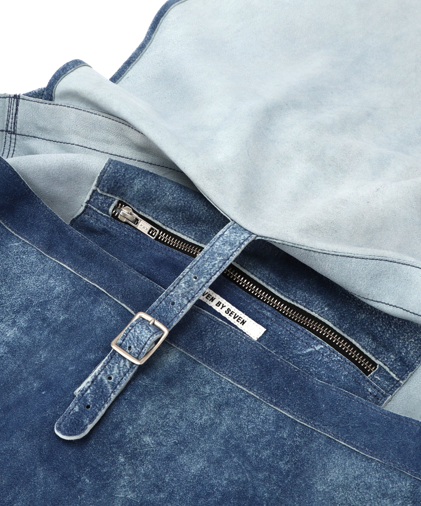 LEATHER SHOURDER BAG -Goat suede Antique finish-