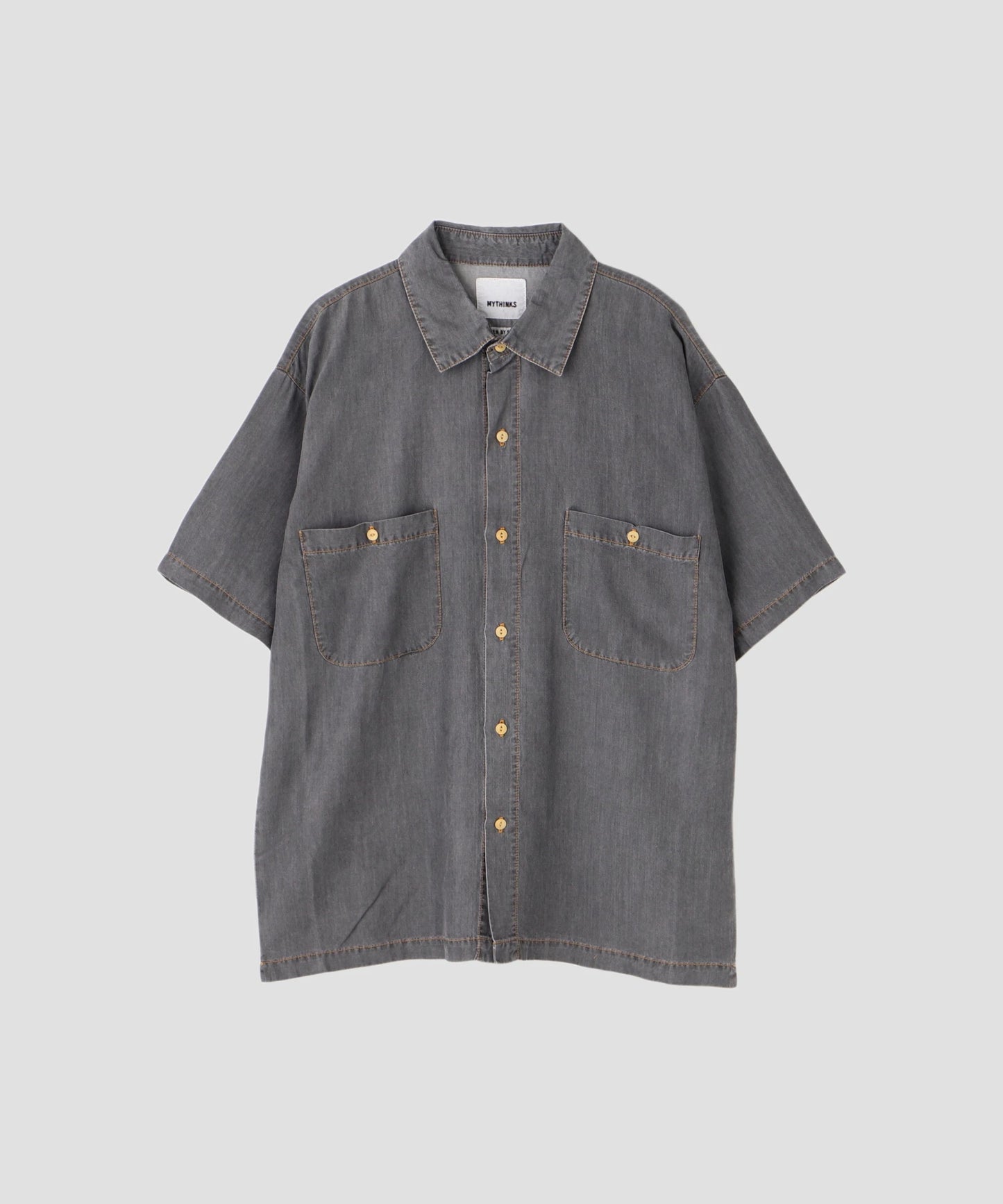 【MYTHINKS】TENCEL DENIM WORK SHIRT SHORT SLEEVE