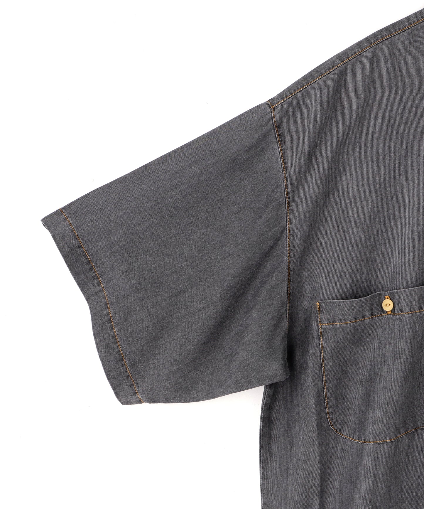 【MYTHINKS】TENCEL DENIM WORK SHIRT SHORT SLEEVE