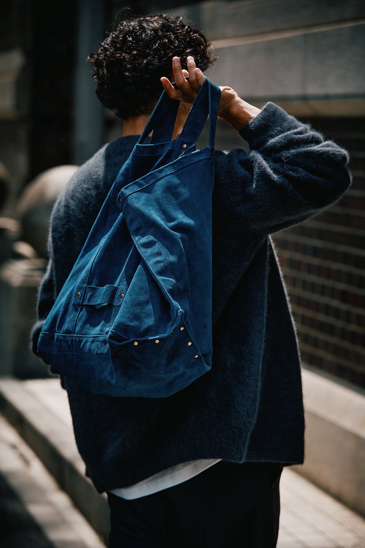 【OCEANS】LEATHER TOTE BAG -Cow split leather-