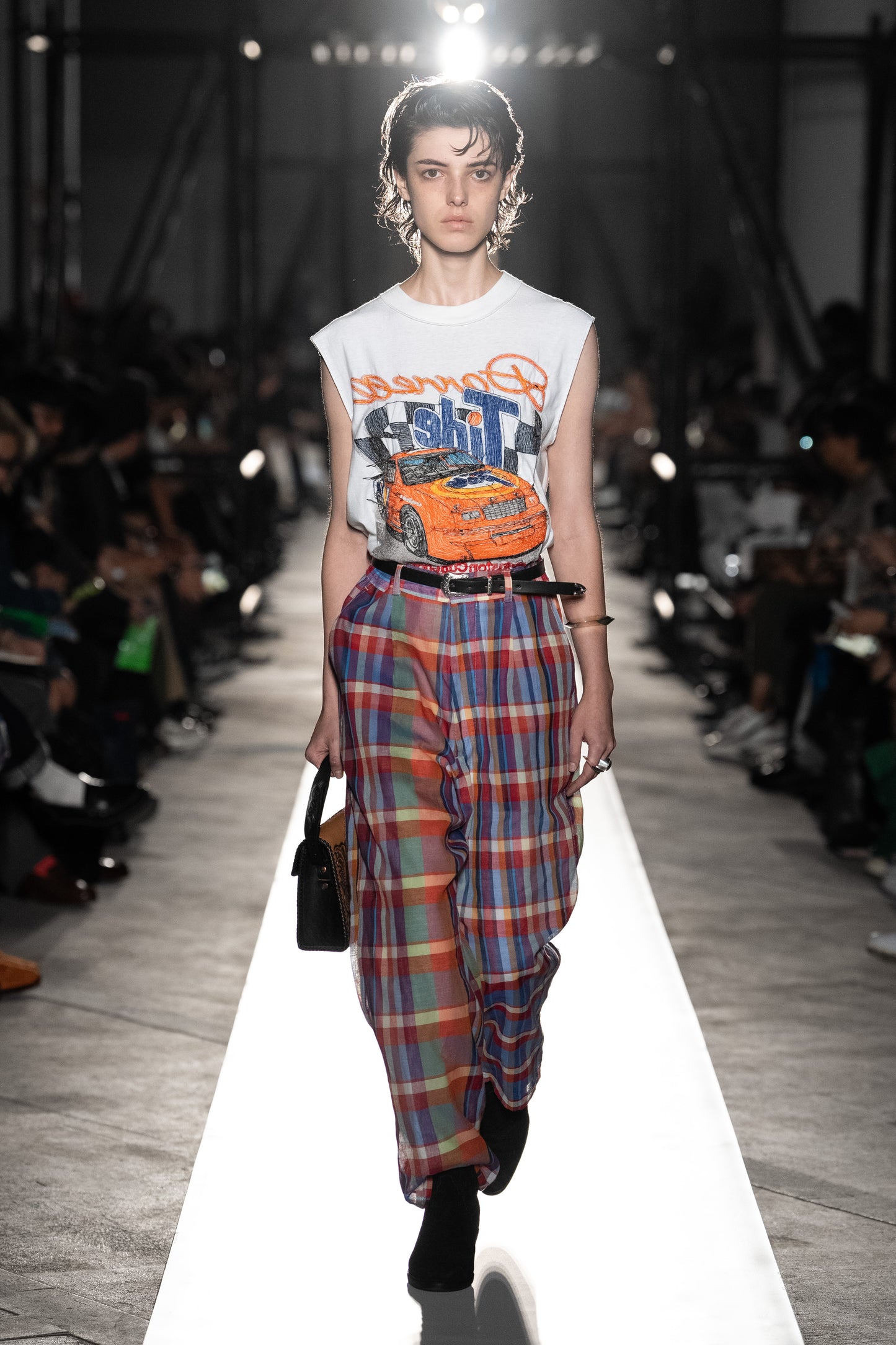 EASY TYPE SHEER TROUSERS - Handwoven Madras check -