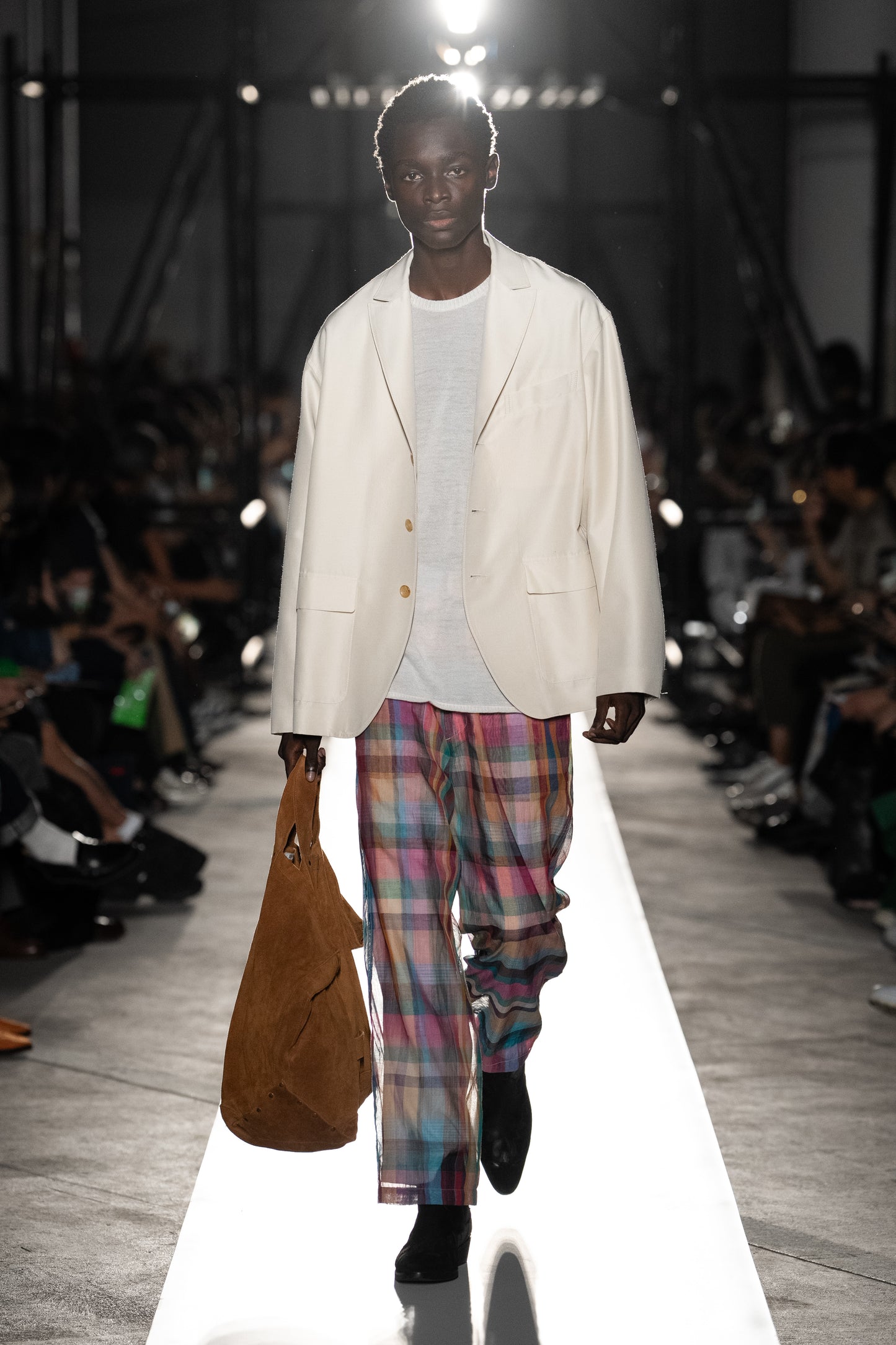 EASY TYPE SHEER TROUSERS - Handwoven Madras check -