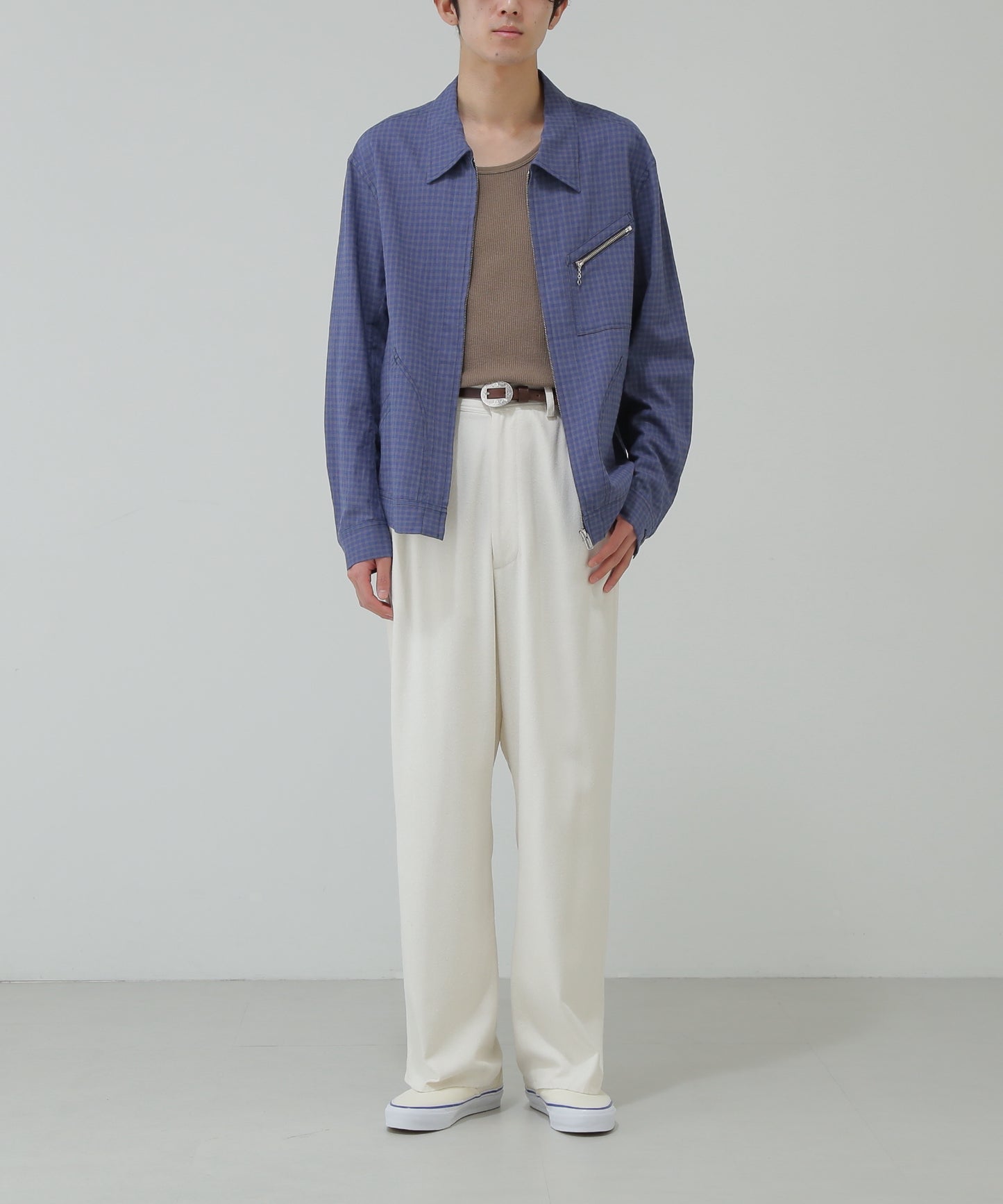 91-B TYPE CHECK JACKET - Cotton / Linen Gingham check -