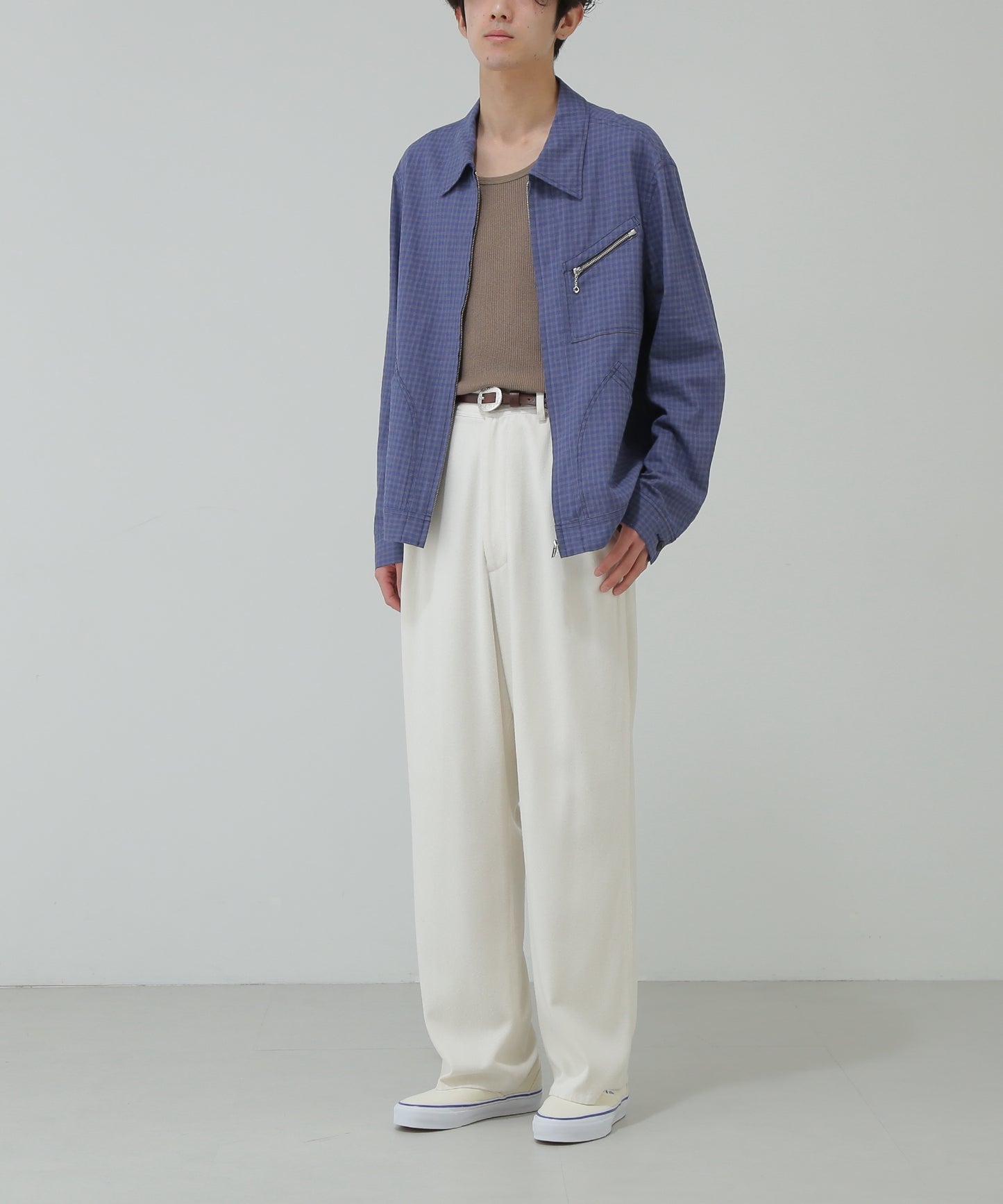 EASY TROUSERS - Silk noil denim -