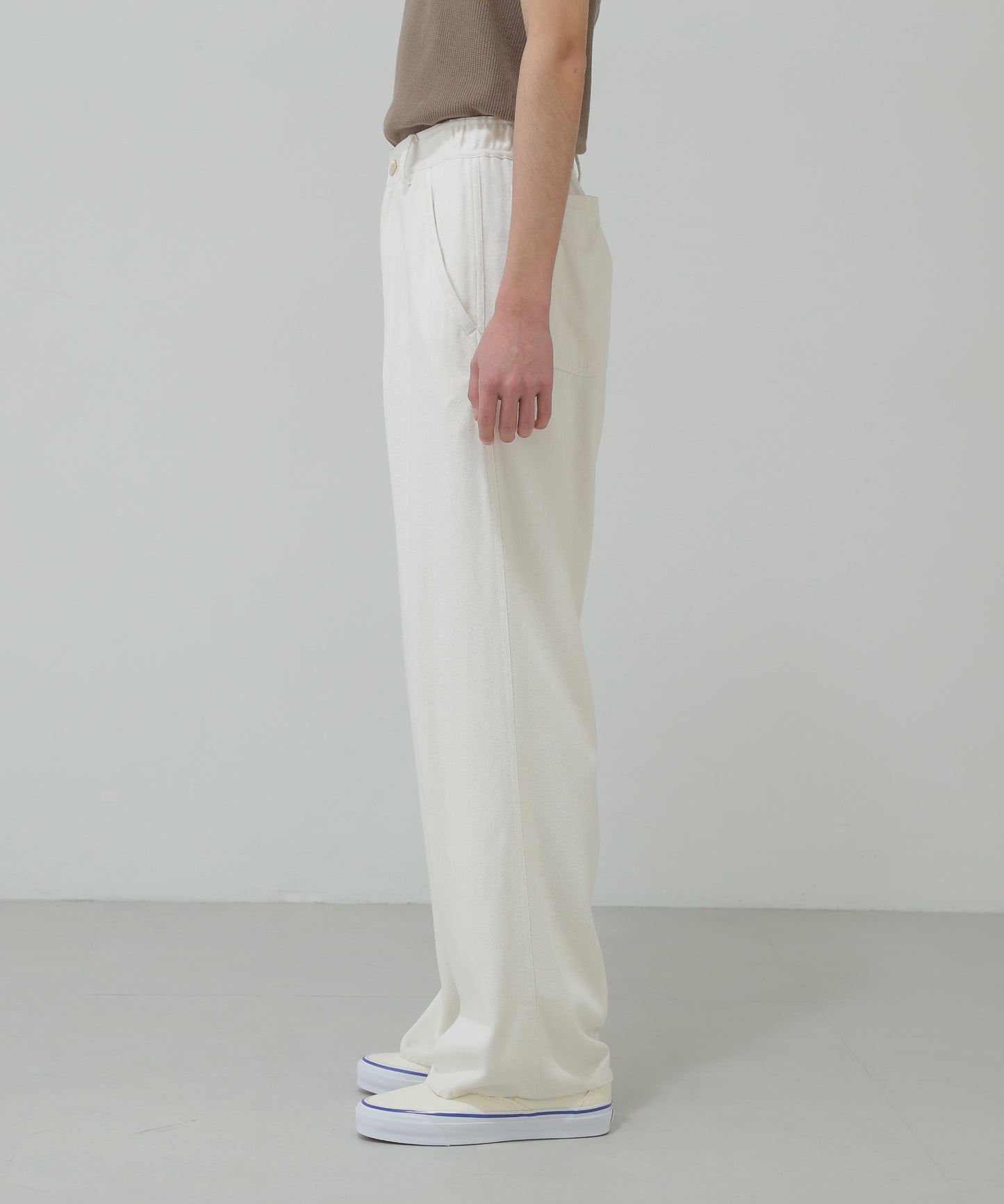 EASY TROUSERS - Silk noil denim -