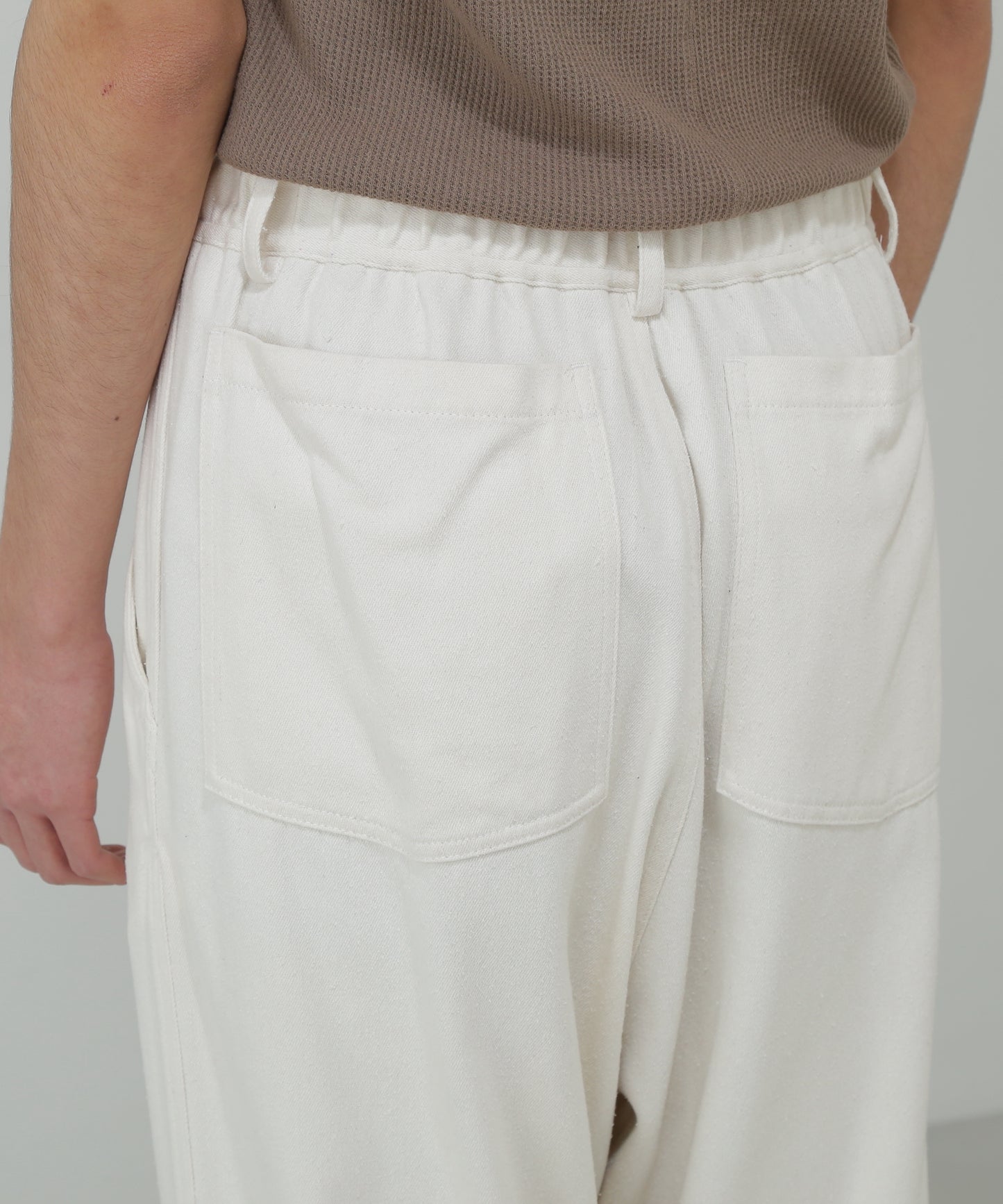 EASY TROUSERS - Silk noil denim -