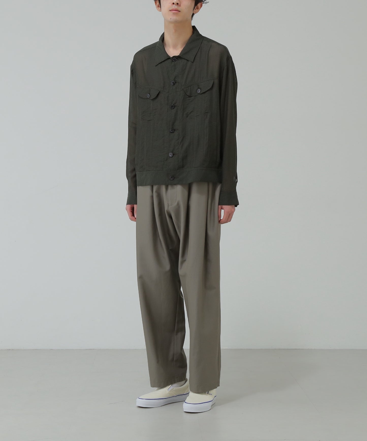 TUCK EASY PANTS - Silk / Wool -
