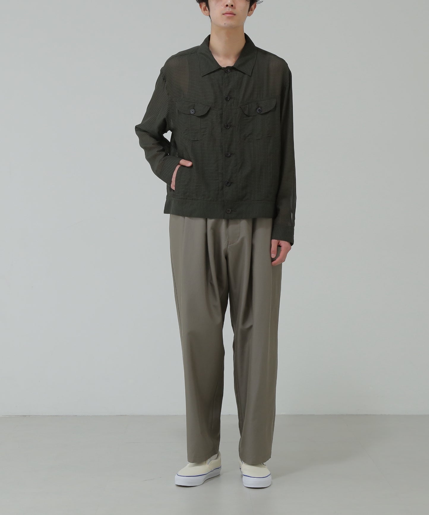 SHEER COWBOY JACKET - Gingham check Indian fabric -