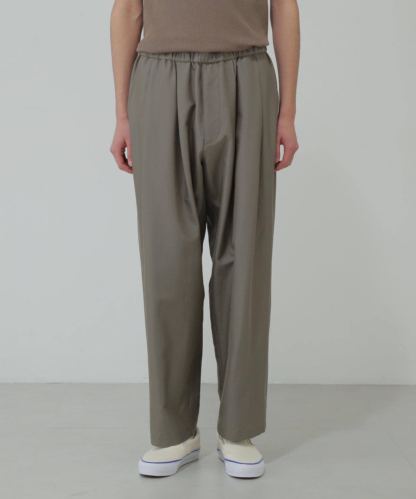 TUCK EASY PANTS - Silk / Wool -