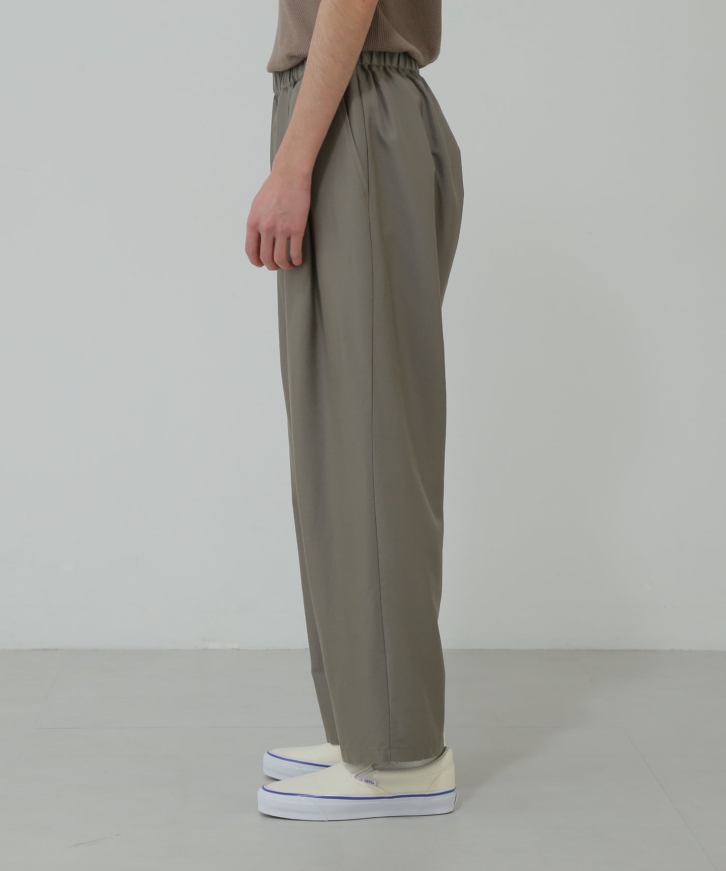 TUCK EASY PANTS - Silk / Wool -