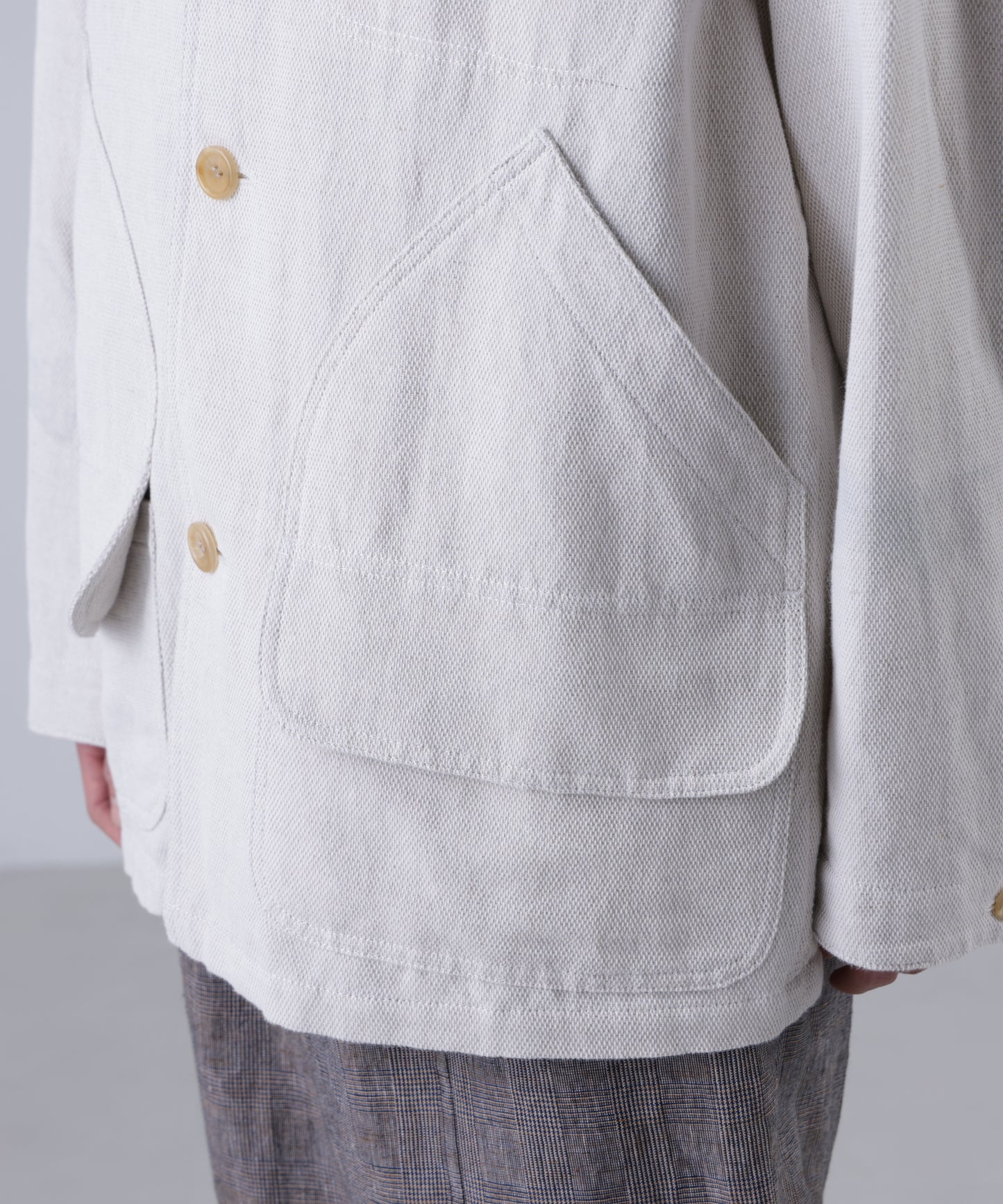 COVERALL JACKET ‐Linen Cotton mesh‐