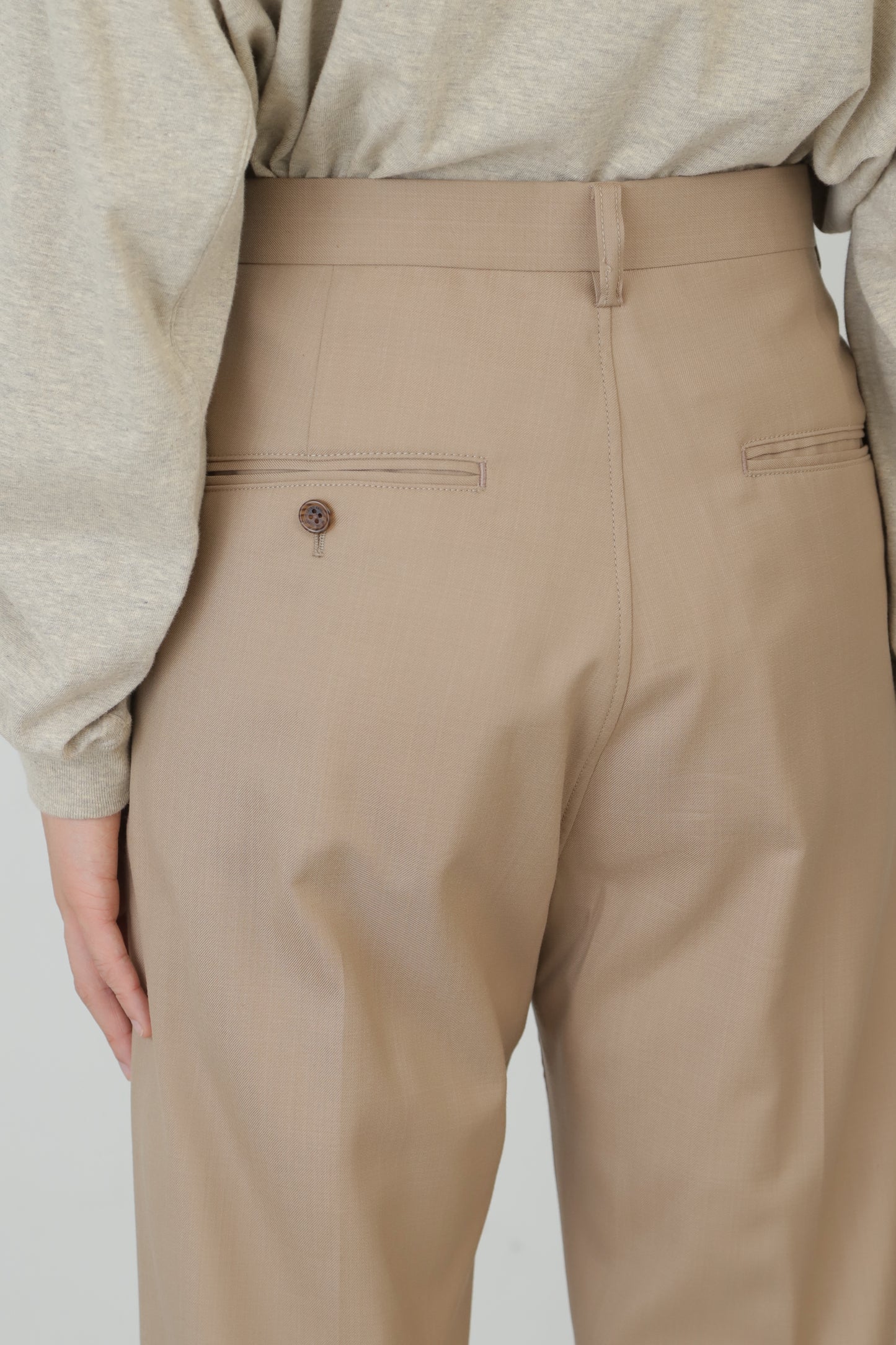 WIDE FLARE TROUSERS ‐Wool twill‐