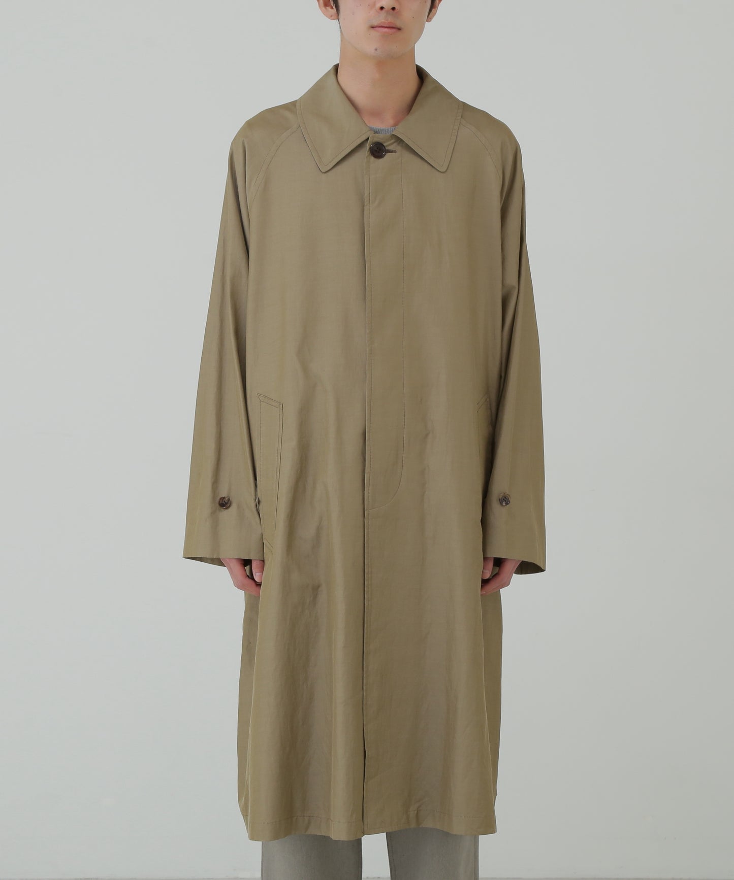 DOUBLE FACE BAL COLLAR COAT - Silk / Cotton -