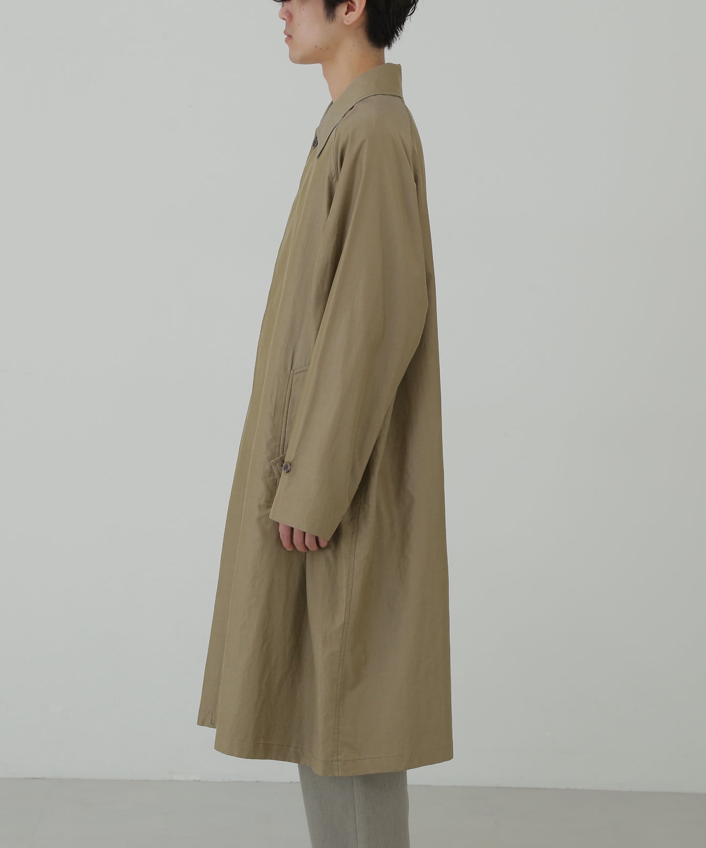 DOUBLE FACE BAL COLLAR COAT - Silk / Cotton -