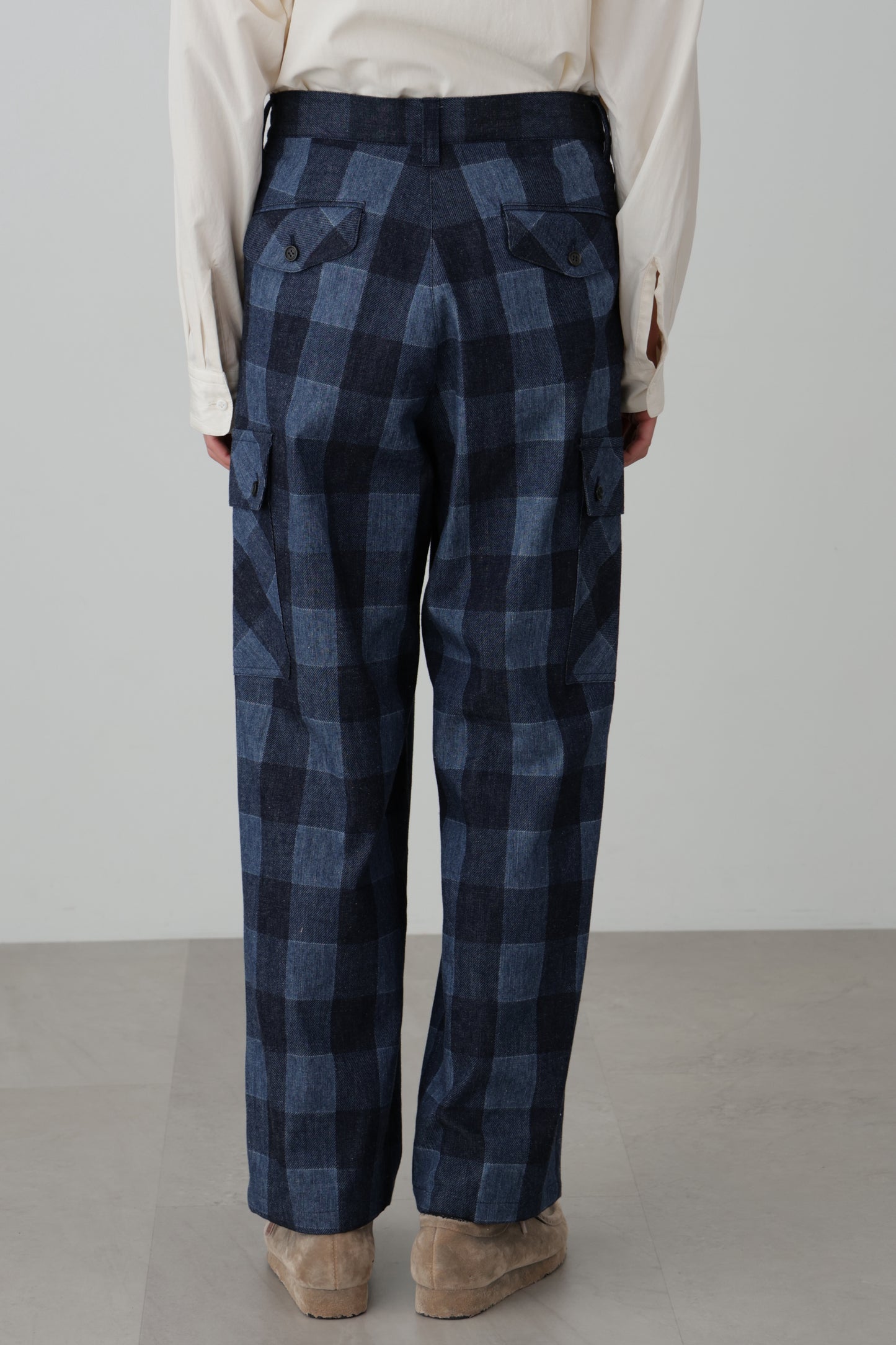 BUFFALO CHECK CARGO PANTS - Discharge printing -