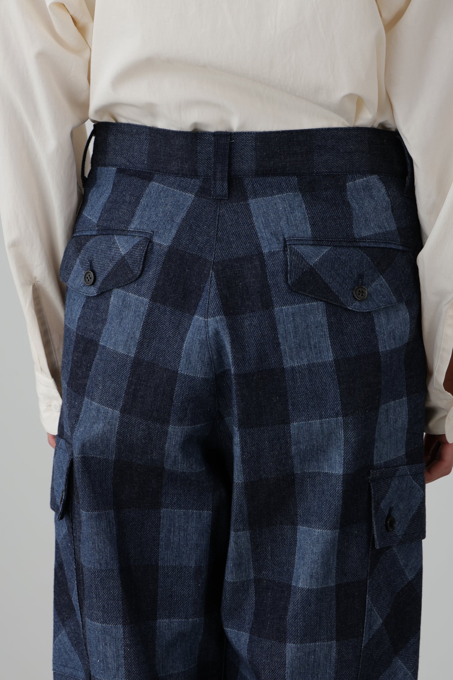 BUFFALO CHECK CARGO PANTS - Discharge printing -