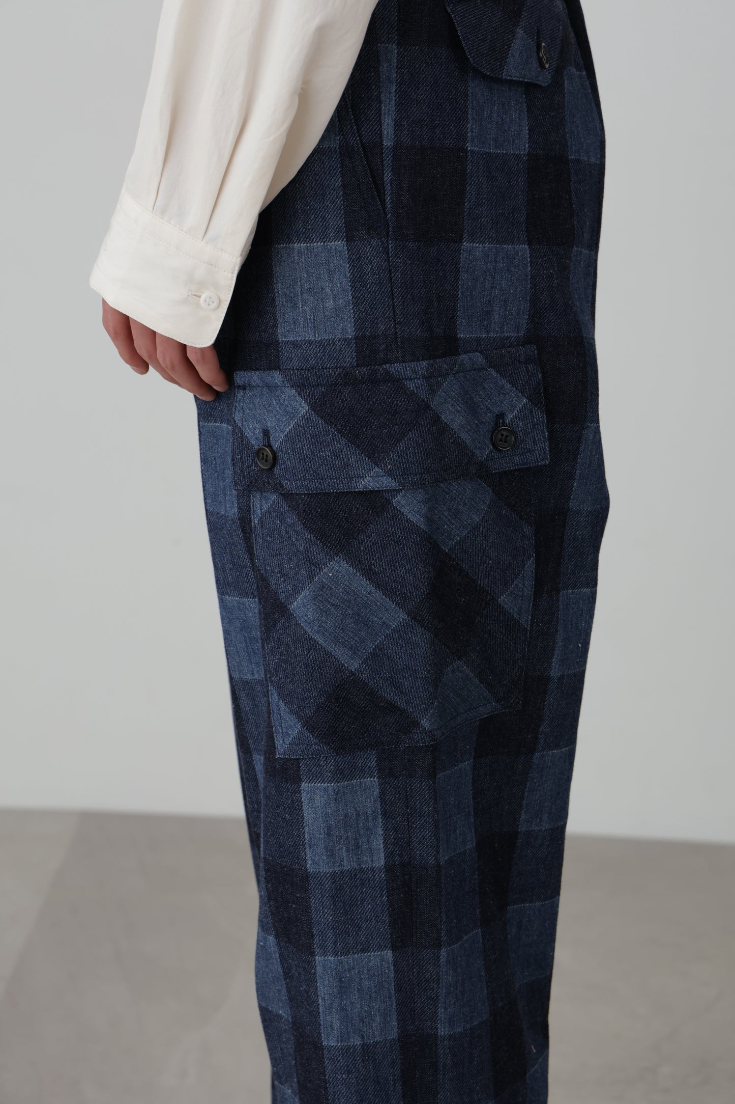 BUFFALO CHECK CARGO PANTS - Discharge printing -