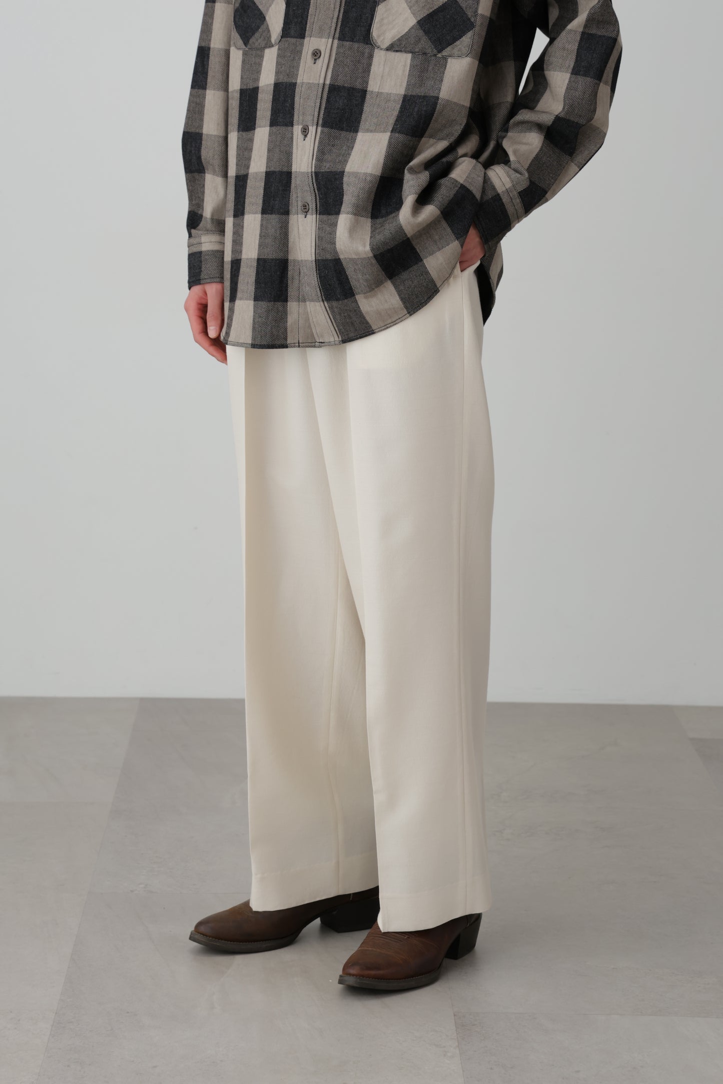 IN-TUCK TROUSERS - Silk / Wool -