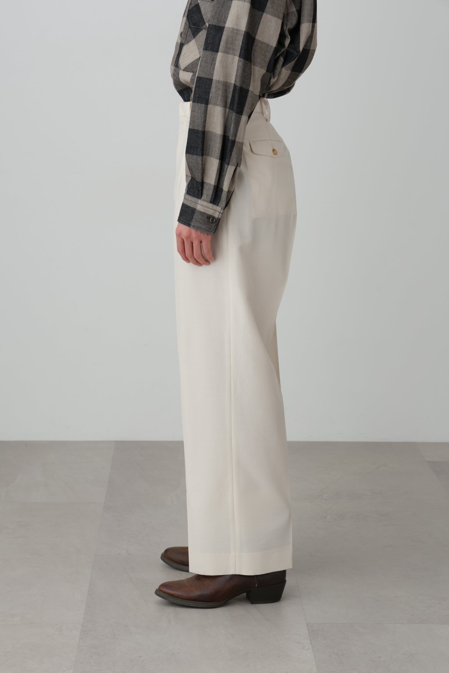IN-TUCK TROUSERS - Silk / Wool -