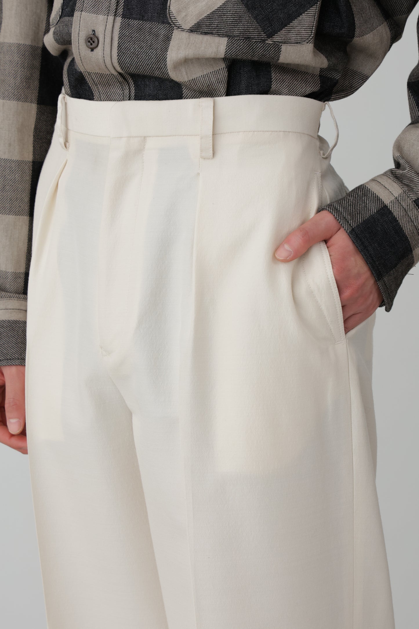 IN-TUCK TROUSERS - Silk / Wool -