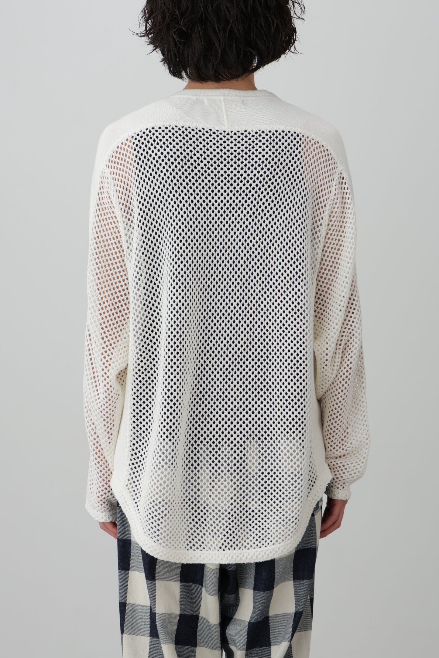 PRINTED FOOTBALL KNIT TEE - Mesh crochet -