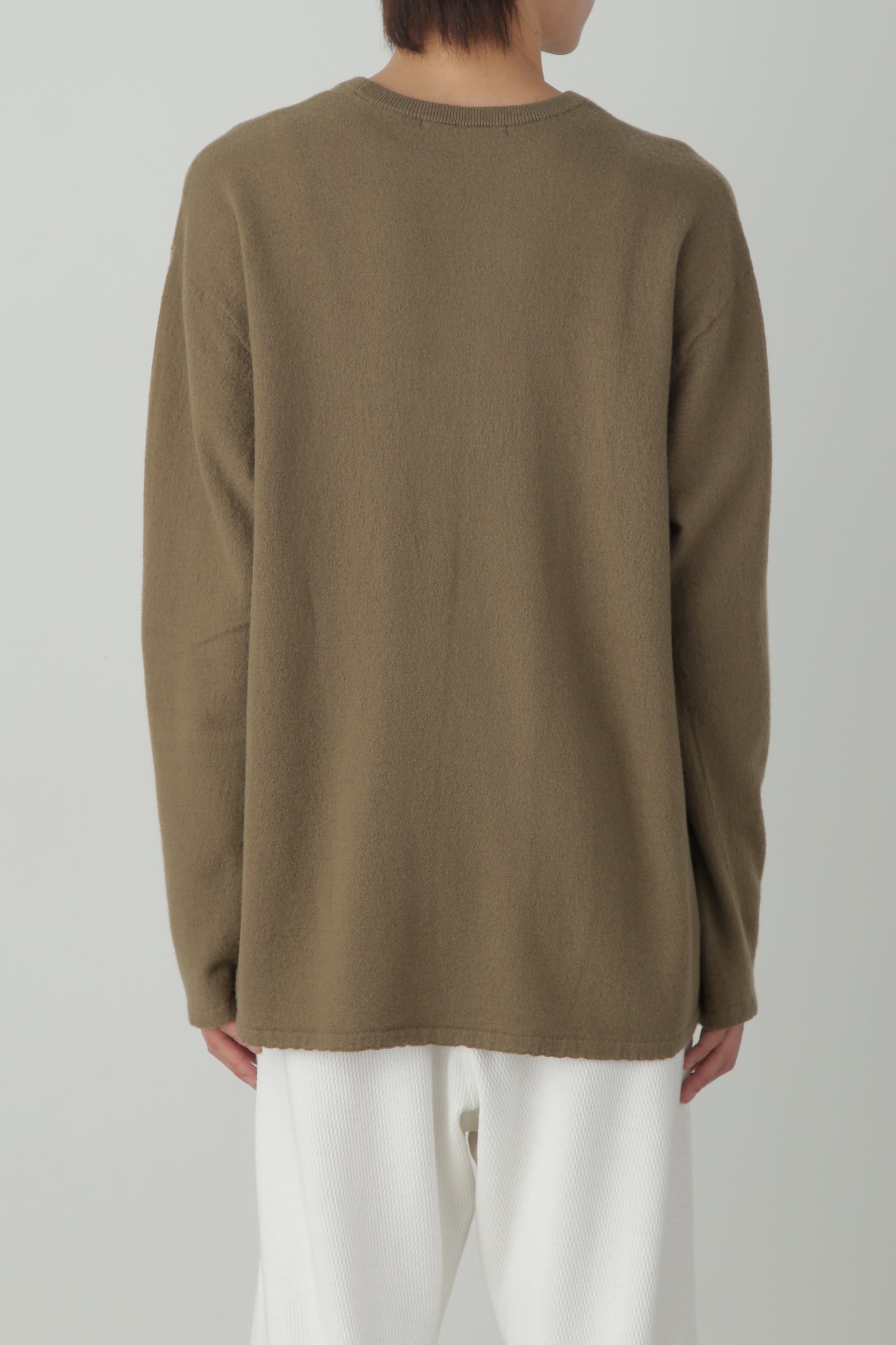 LONG SLEEVE KNIT TEE ‐Fulling wool‐