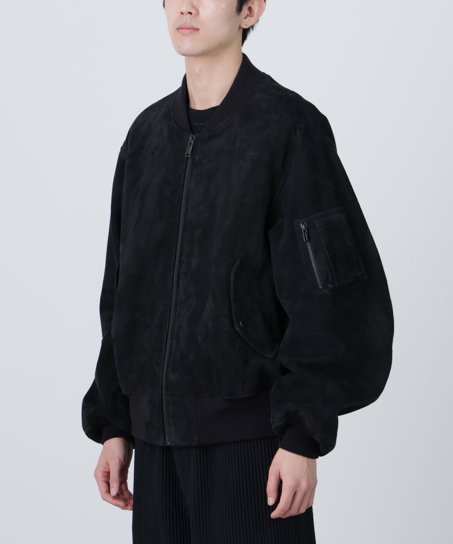 LEATHER MA-1 BLOUSON ‐Kashmir Suede‐