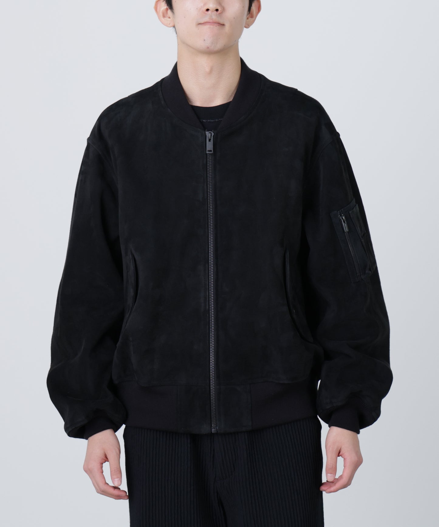LEATHER MA-1 BLOUSON ‐Kashmir Suede‐