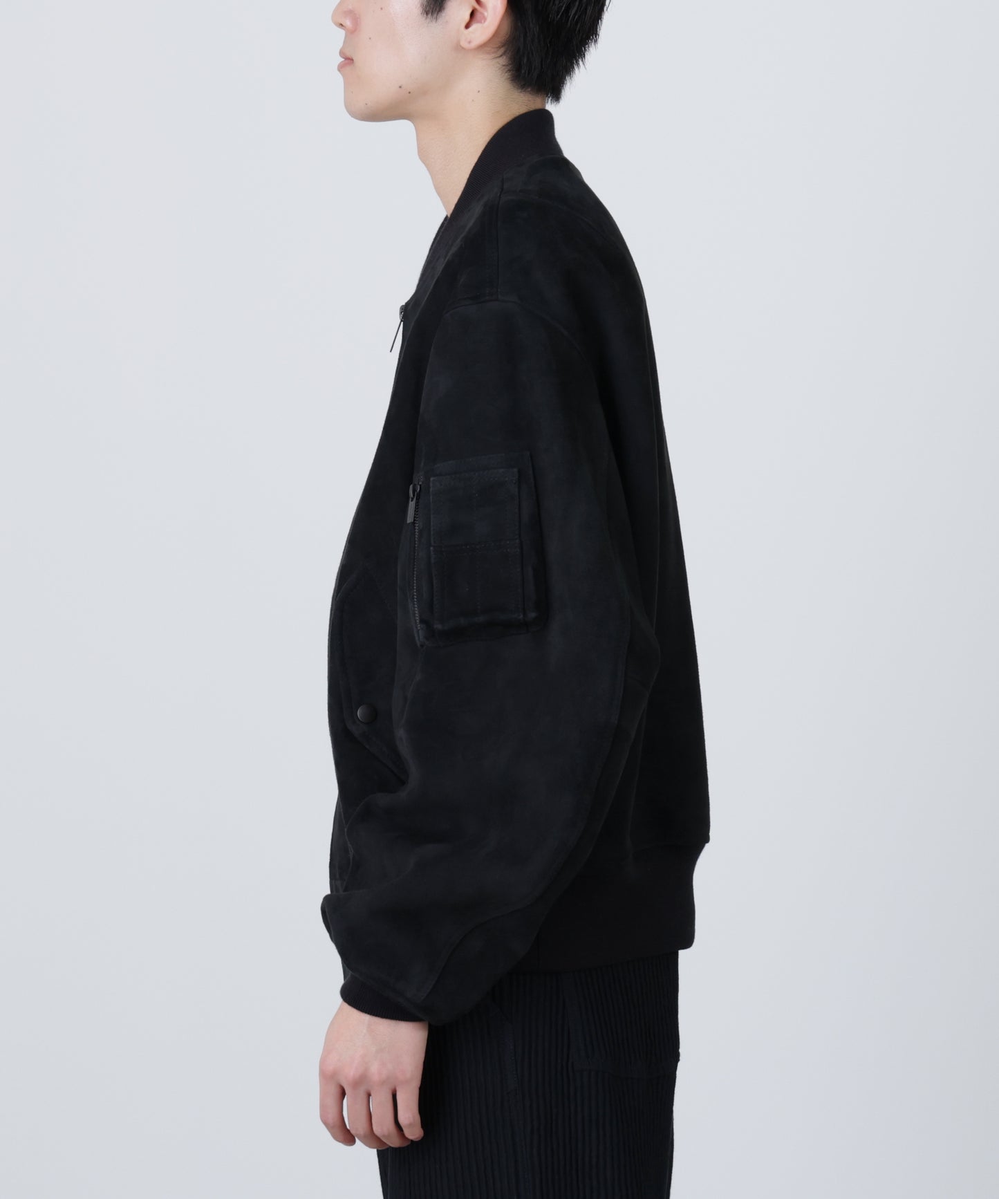LEATHER MA-1 BLOUSON ‐Kashmir Suede‐