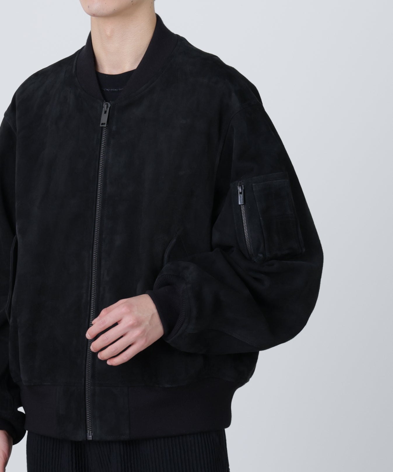 LEATHER MA-1 BLOUSON ‐Kashmir Suede‐