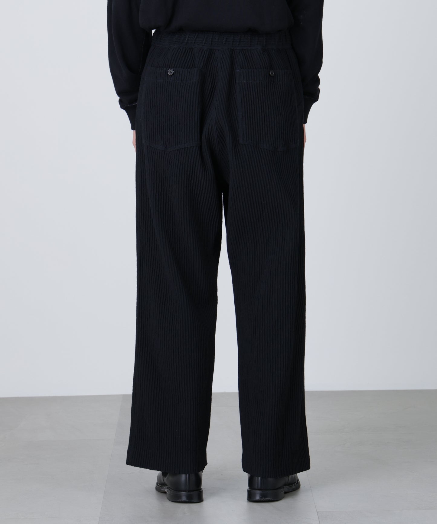 WIDE EASY TROUSERS ‐Cotton Wool Pleats‐
