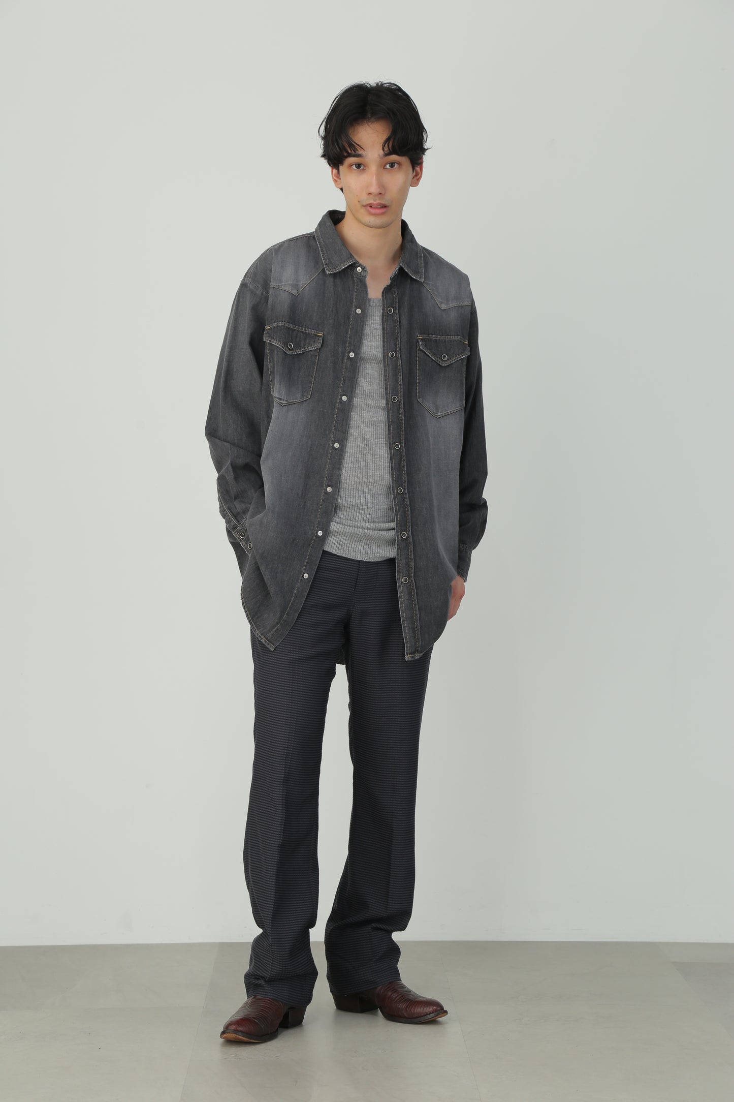 MY DENIM WESTERN SHIRT ‐Special Black‐