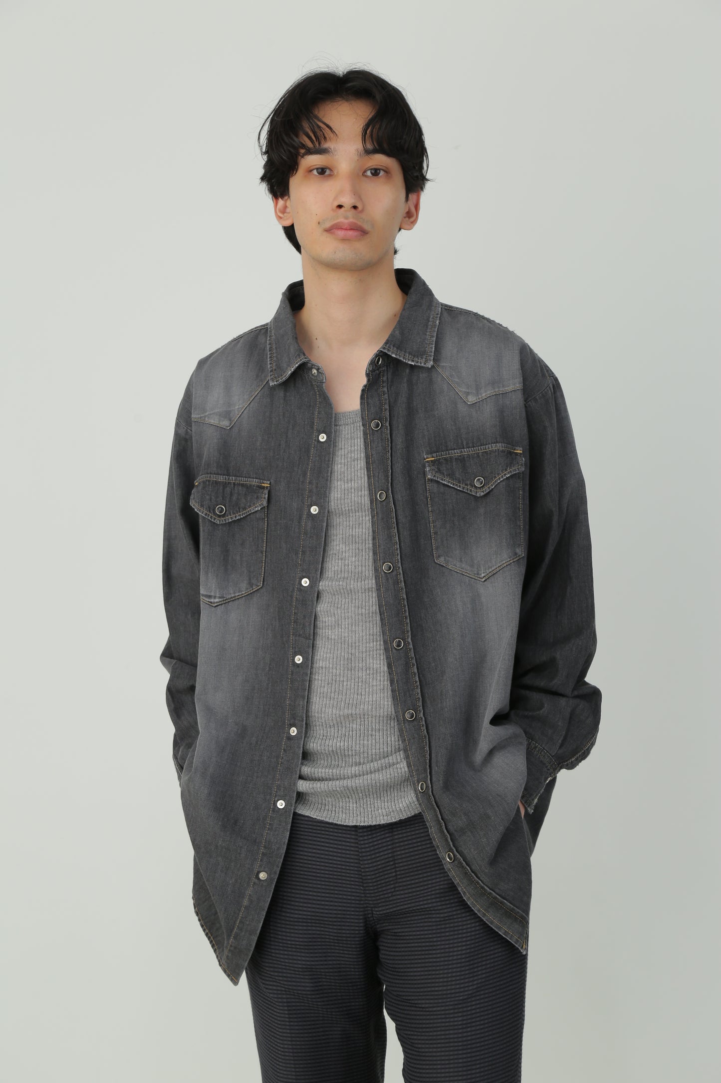 MY DENIM WESTERN SHIRT ‐Special Black‐