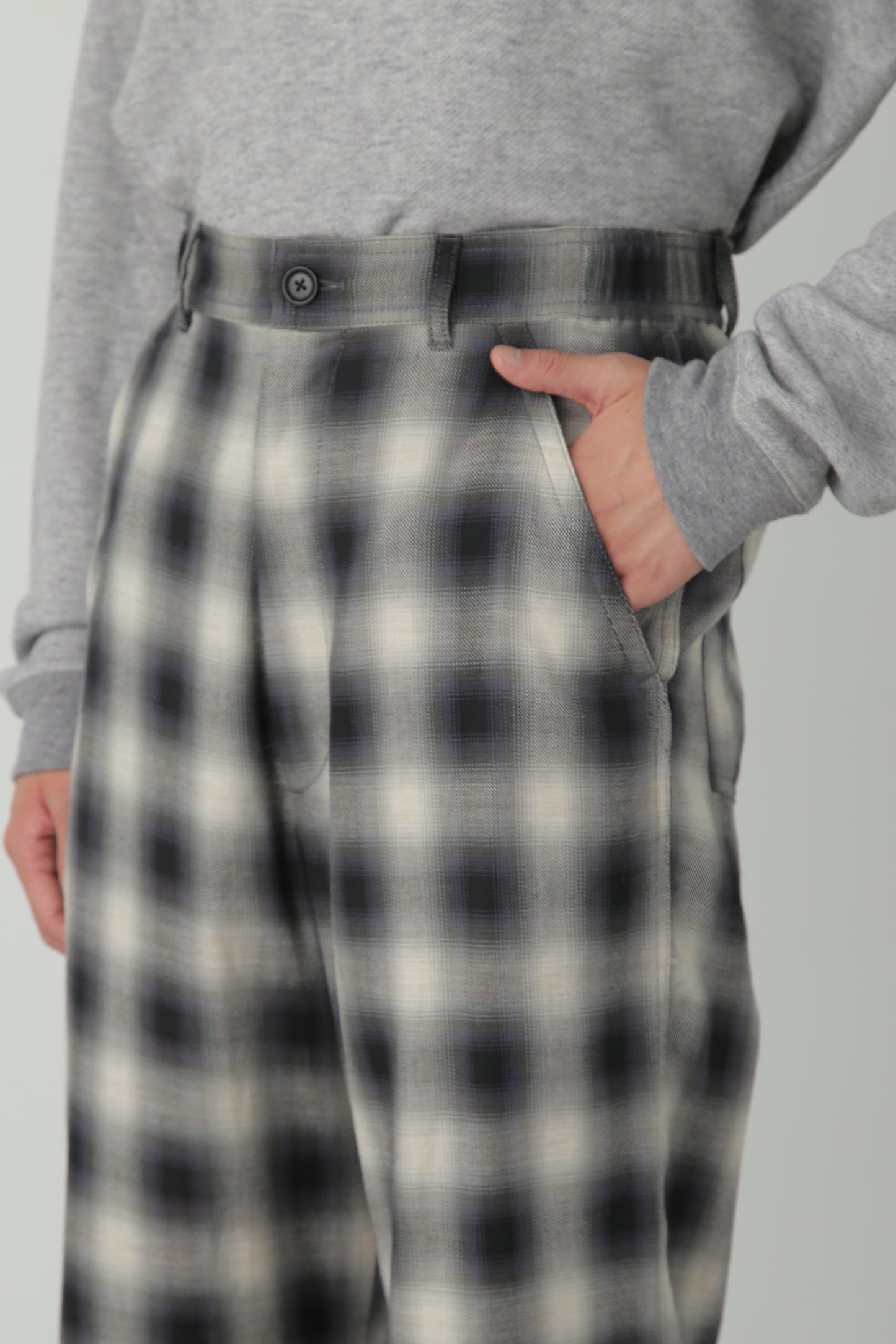 OMBRE CHECK EASY TROUSERS ‐Cotton / Yak‐