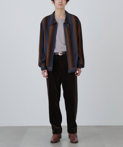 DRIZZLER JACKET ‐Wool Rayon Gradetion stripe‐