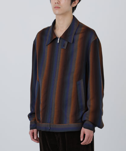 DRIZZLER JACKET ‐Wool Rayon Gradetion stripe‐