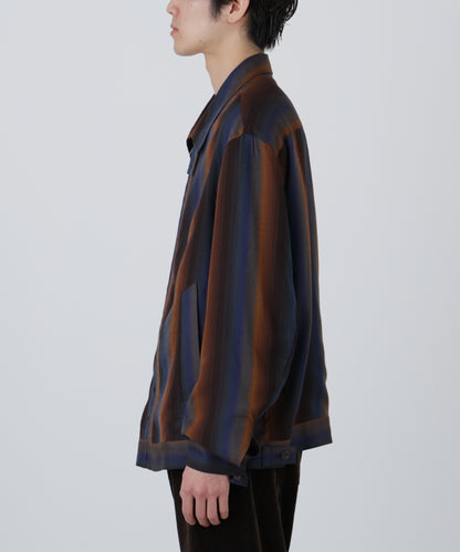 DRIZZLER JACKET ‐Wool Rayon Gradetion stripe‐