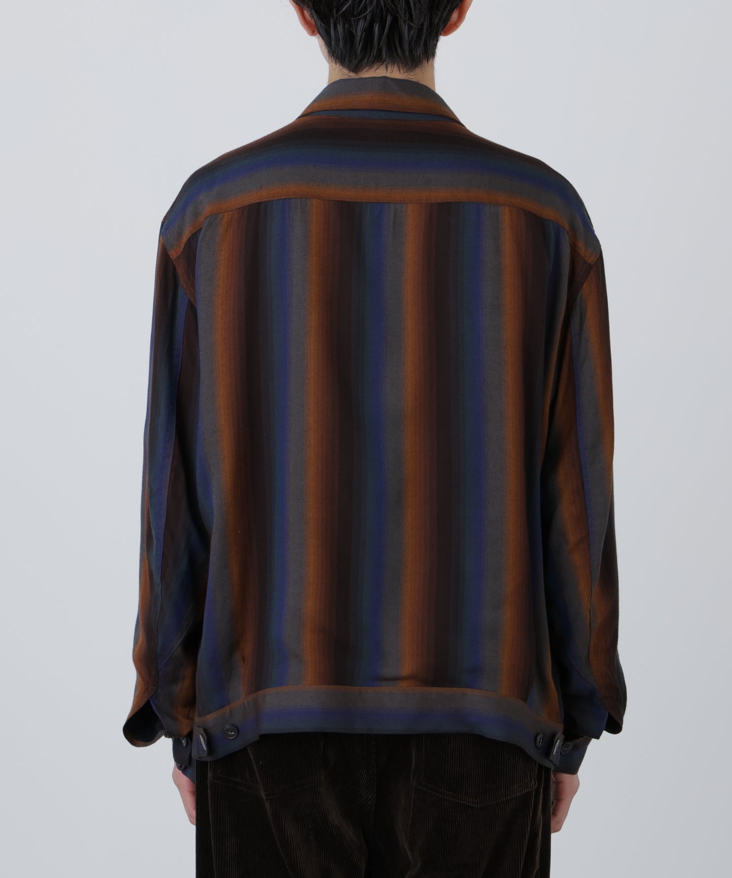 DRIZZLER JACKET ‐Wool Rayon Gradetion stripe‐