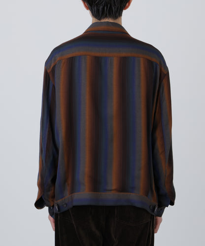 DRIZZLER JACKET ‐Wool Rayon Gradetion stripe‐