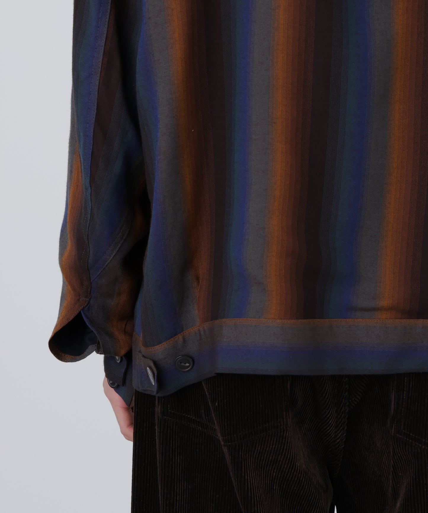 DRIZZLER JACKET ‐Wool Rayon Gradetion stripe‐